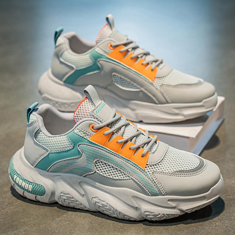Новая мужская обувь Повседневная спортивная обувь на платформе Весна Лето Дышащие массивные кроссовки Уличные крутые кроссовки