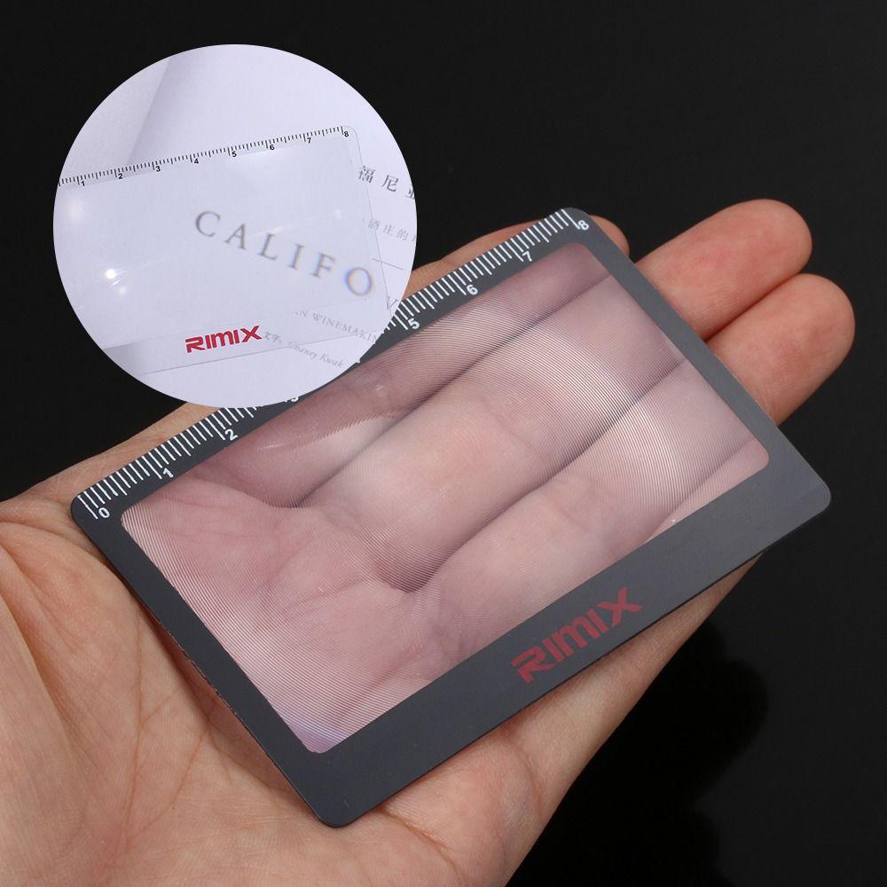 With Scale Hd Reading Mirror Card Magnifying Glass 3X Fresnel Lens Outdoor Fire Magnifying Glass
