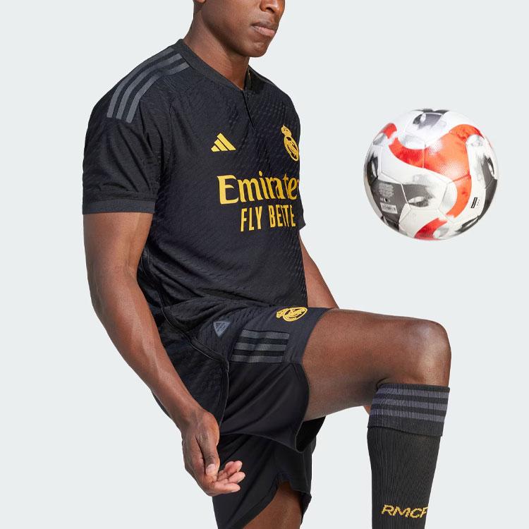 Adidas Реал Мадрид, выездная версия игрока, тренировочная майка с коротким рукавом, мужская спортивная майка, черная IQ4923