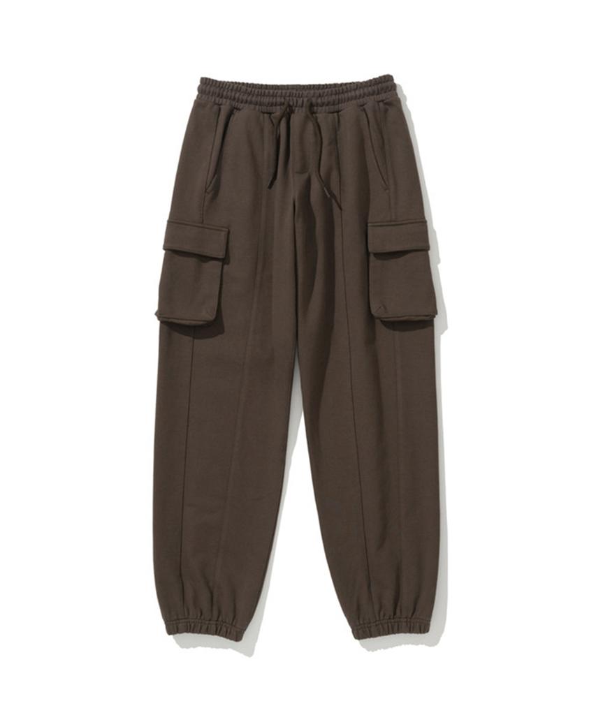 ERER Sweat Cargo Pants Brown