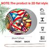 2D Flat, 1pc Round Cinco De Mayo Aluminum Hanging Sign, Colorful Mexican Fiesta Dancing Folk Flower Sombrero Design, Vibrant Metal Wall Decor