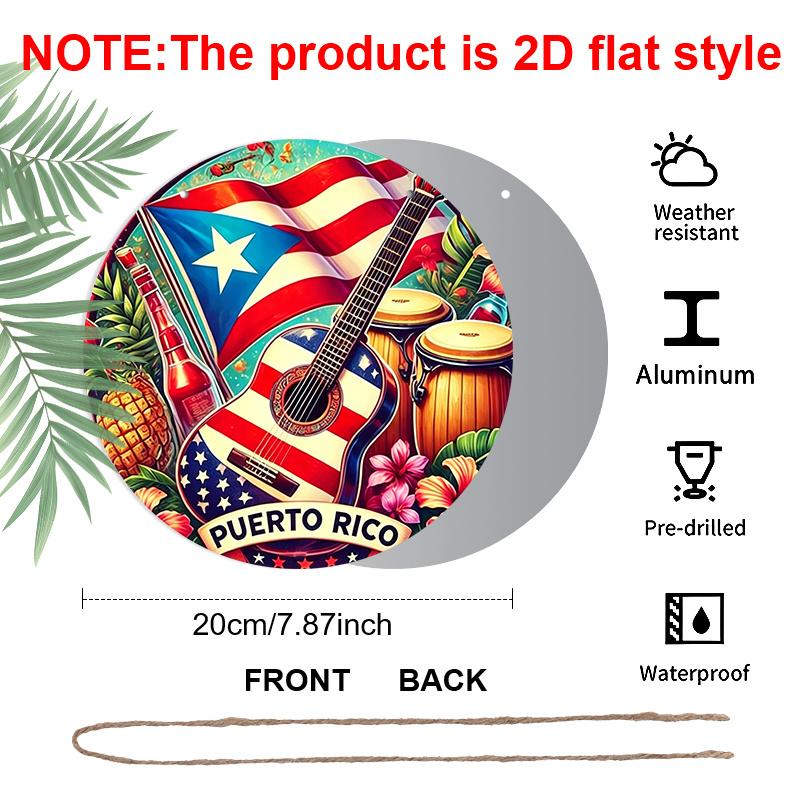 2D Flat, 1pc Round Cinco De Mayo Aluminum Hanging Sign, Colorful Mexican Fiesta Dancing Folk Flower Sombrero Design, Vibrant Metal Wall Decor