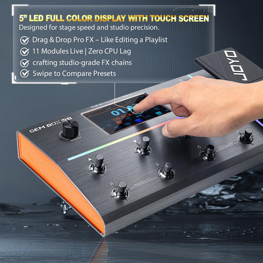 JOYO GEM BOX Series Guitar Multi-effect Processor Built in Drum Machine IR Amp Modeling with Expression Pedal