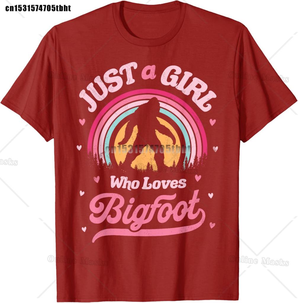 Bigfoot Just A Girl Who Loves Sasquatch Funny Retro Vintage TShirt