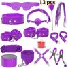 VaHppy SM BDSM Bondage Exquisite Sets 4colors Plush Leather Erotica Sex Toys for Couples Handcuffs Flirting