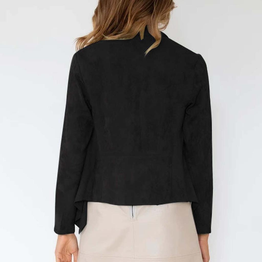 Women's Casual Solid Color Imitation Deer Long Sleeved Jacket, Fashionable Loose Jacket