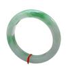 Affordable A-Grade Natural Burmese Jade Bangle - Icy Floating Flower Yang Green