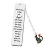 Stainless Steel Metal Bookmark Cat Long Chain Cat Pendant School Supplies Engraved Bookmark