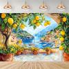 Lemon Pattern Backdrop Birthday Party Decoration Background Mediterranean Scenery Photography Backdrop Banner Supplies Props1722