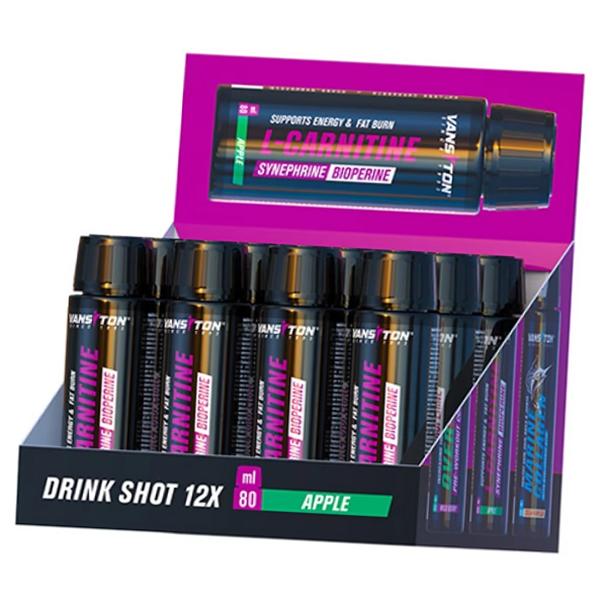 Карнитин комплекс для похудения, L-Carnitine Shot, Ванситон 80мл Яблоко (02173006)