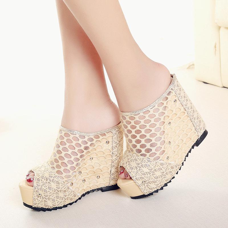 Fashion High Heels Sandals Women Beach High Wedge Slippers Women for Summer Slides Open Toe Heels Sexy Slippers Heels Zapatos Mujer