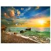 Полный круглый дрель Алмазная картина Вышивка крестом Закат Пляж Пейзаж Алмазная вышивка