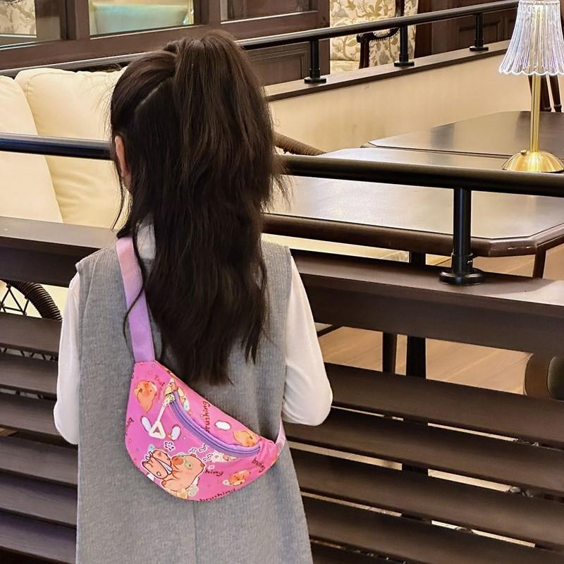 Printed Capybara Crossbody Bags Children Cartoon Outdoor Leisure Pack Waist