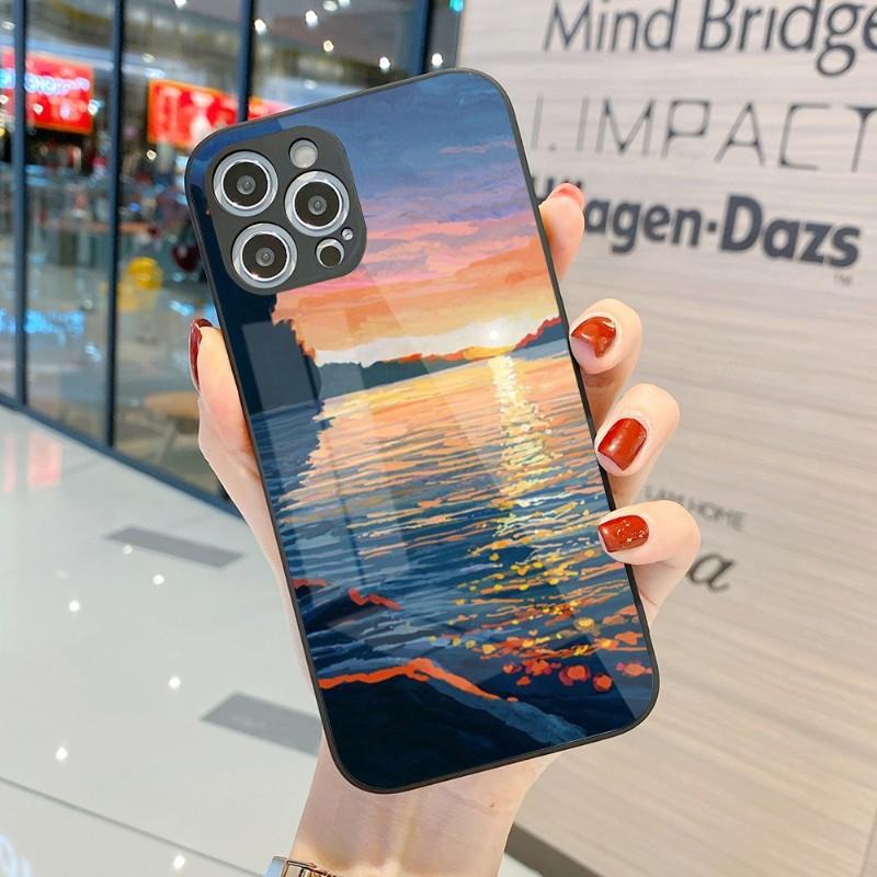 Крутой чехол для телефона с живописью для iPhone 14 13 12 11 Pro Max X XR XS 8 7 Plus, цветной чехол для телефона из жидкого стекла