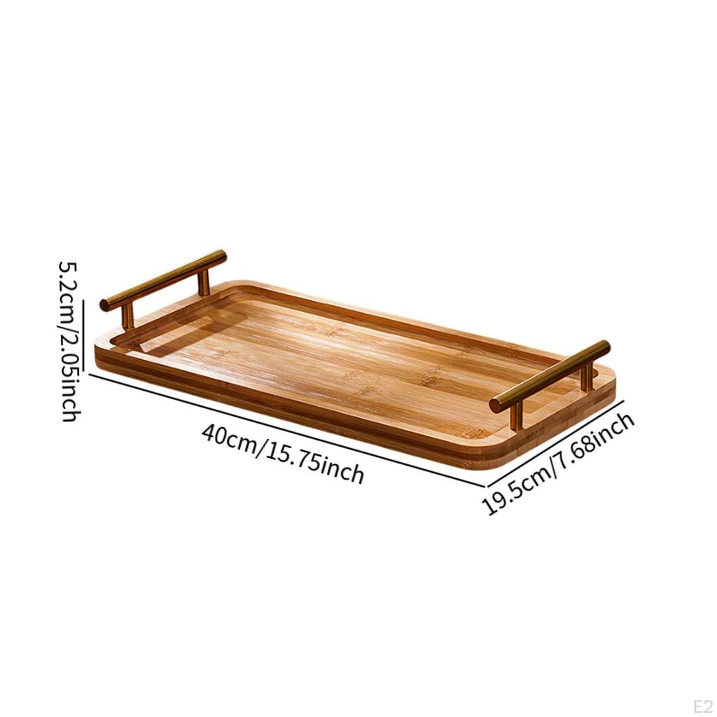Прямоугольный деревянный поднос для подачи чая и закусок дома