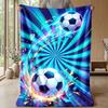 Soccer Ball Swirl Energy Theme blanket Lightweight Warm Flannel Blanket Decorative Throw Blanket for Home Decoration
