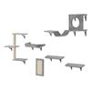 Wall Mounted Cat Shelves Tree with Jump Boards Hammock Sofa Grip Set of 6