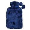 Life Hot Water Bottle Fur Cover Blue 1.8L