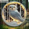 2D плоская деревянная бирка, украшение для стены дома, подарок на новоселье для друзей, узор с белой совой