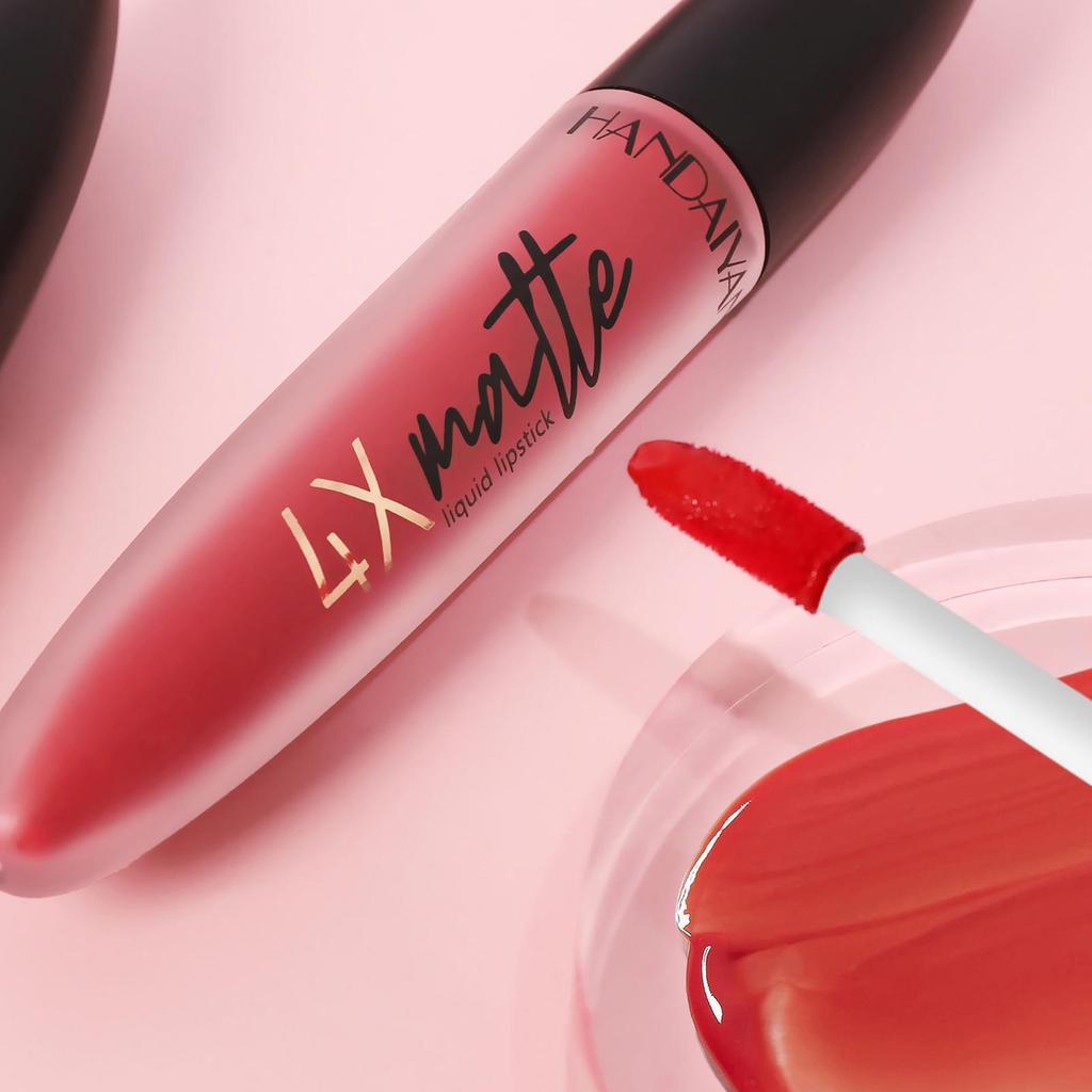 HANDAIYAN Matte Waterproof Lip Gloss Sexy Lipgloss Liquid Lipstick Nude Pink Purple Makeup Long Lasting Tinted Lip Glaze