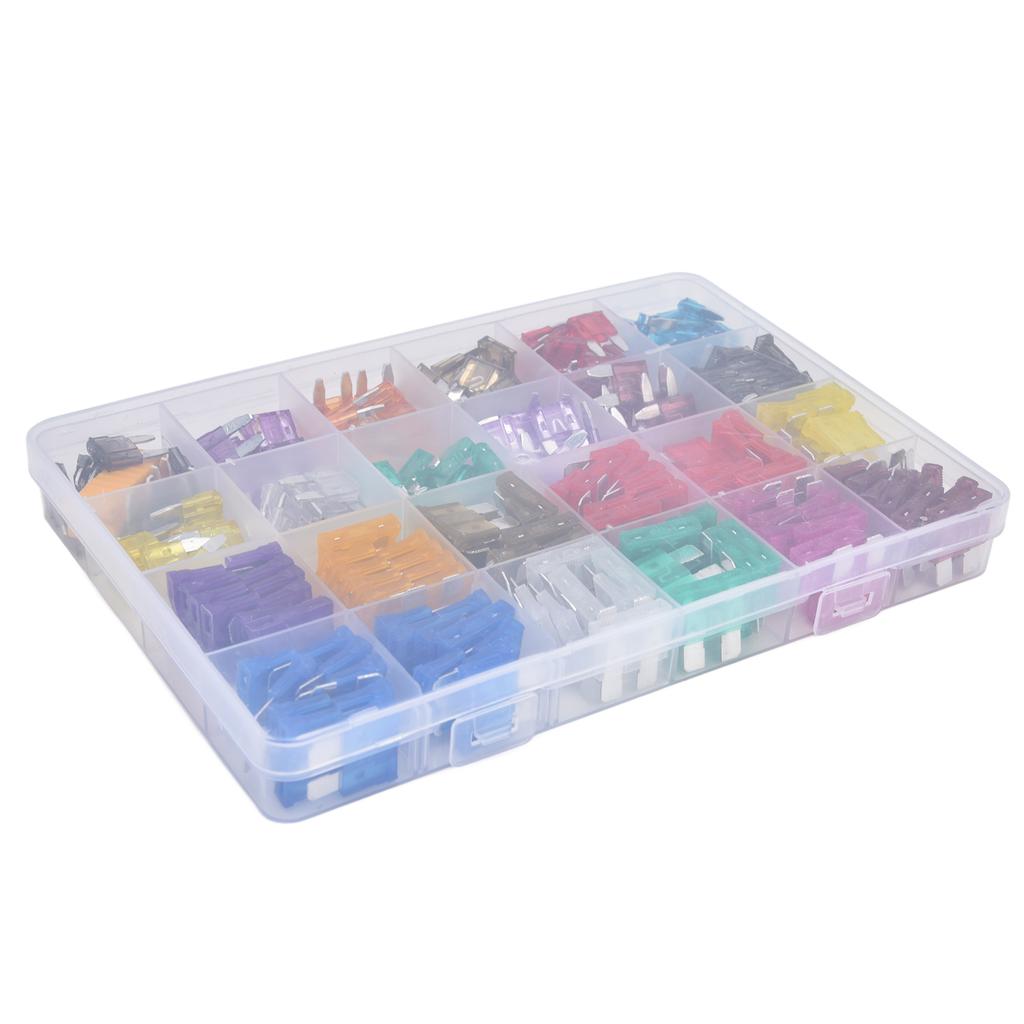 250Pcs Car Fuses Assortment Kit Blade Type Aluminum Sheet Automotive Replacement 2A40A M S