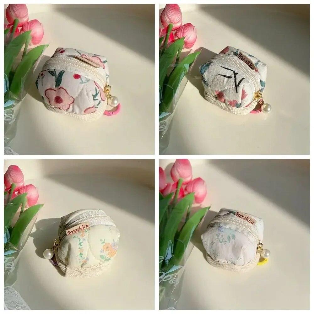 Мини-кошелек для монет, милый маленький цветок, сумка для хранения монет, маленький кошелек, держатель для ключей, подвеска, сумка для наушников