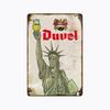 Хисун Жестяная вывеска HD Жестяная вывеска Винтажная Реклама пива Duvel Настенный декор Ретро Сохраняйте спокойствие и пейте Duvel Искусство Металлическая жестяная вывеска для Бара Мужской комнаты Паба