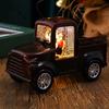 Winter Theme Decoration Retro Christmas Pickup Truck Night Light with Snow Lantern, Battery Unique Holiday Present Operated Decorative LED Lamp