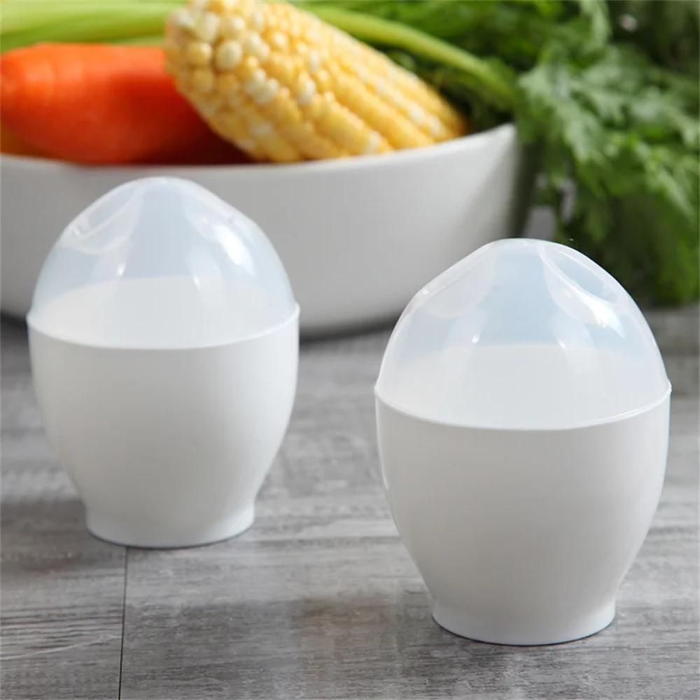 2pcs Heat Safe Microwave Egg Cooker Plastic Egg Boiler Household Steamed Egg Cup Breakfast