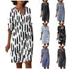 Women's Summer Vintage Print V-Neck Half Sleeve Dress Dresses