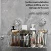 Elegant Suction Cup Bathroom Organizer: No-Drill Toothbrush & Toothpaste Holder