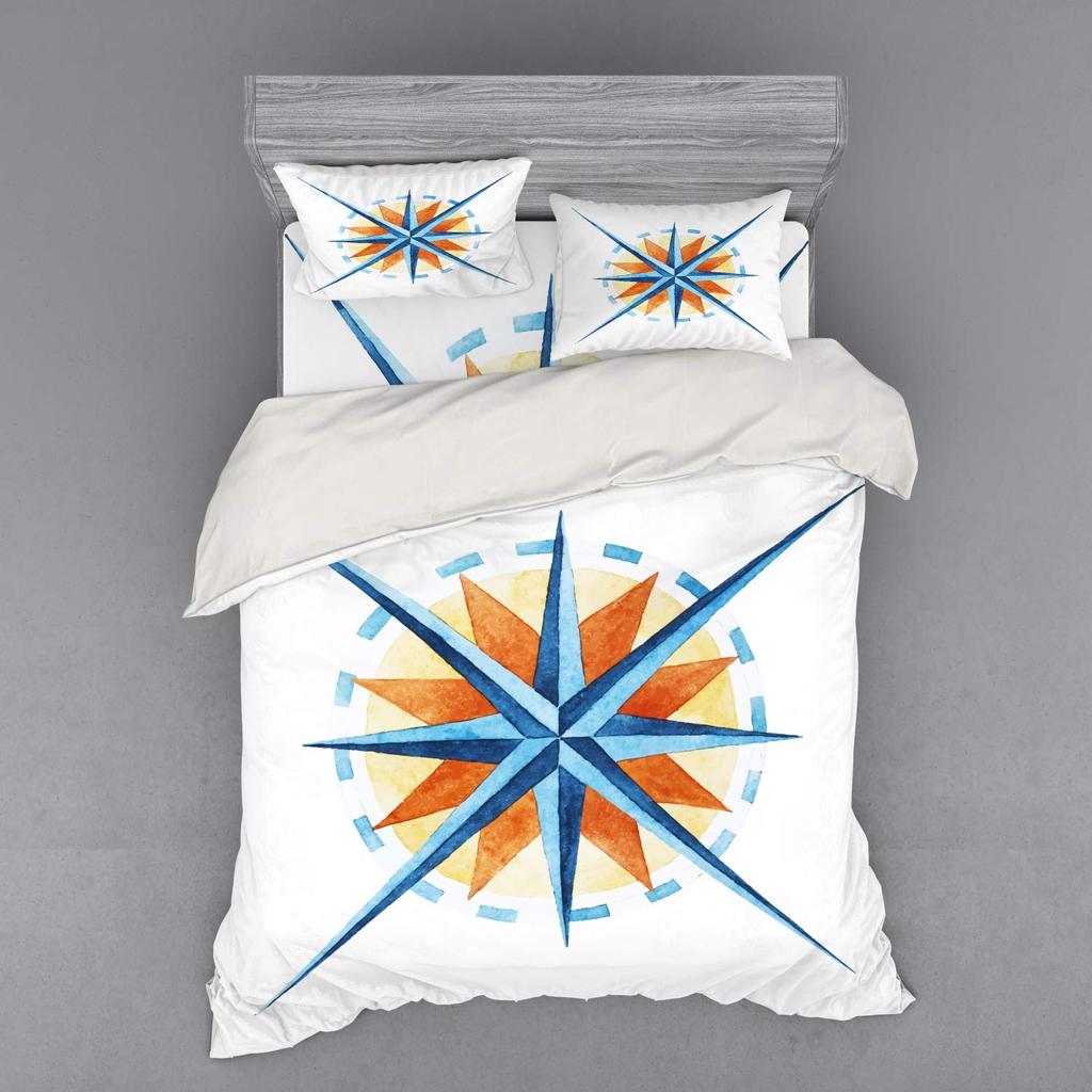 Пододеяльники Compass для подростков, размер Queen/Twin, легкие пуховые пододеяльники, декор комнаты, 2 наволочки, 1 пододеяльник, без одеяла