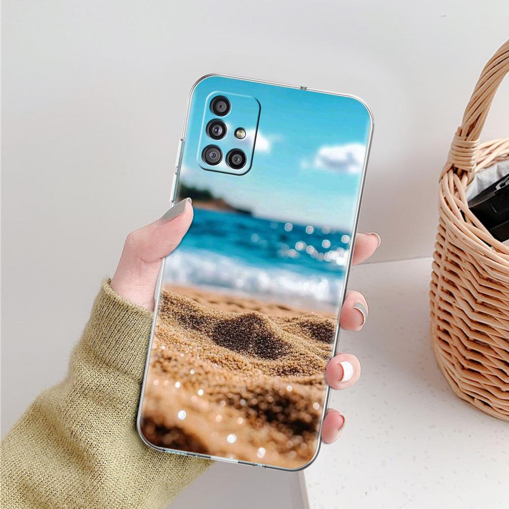 Чехол для Samsung A15 A13 A35 A55 A51 A71 A41 A31 A21S A05 A17 A23 A25 A33 A53 A73 5G A07 4G Обложка Морской Пейзаж Волна Пляж