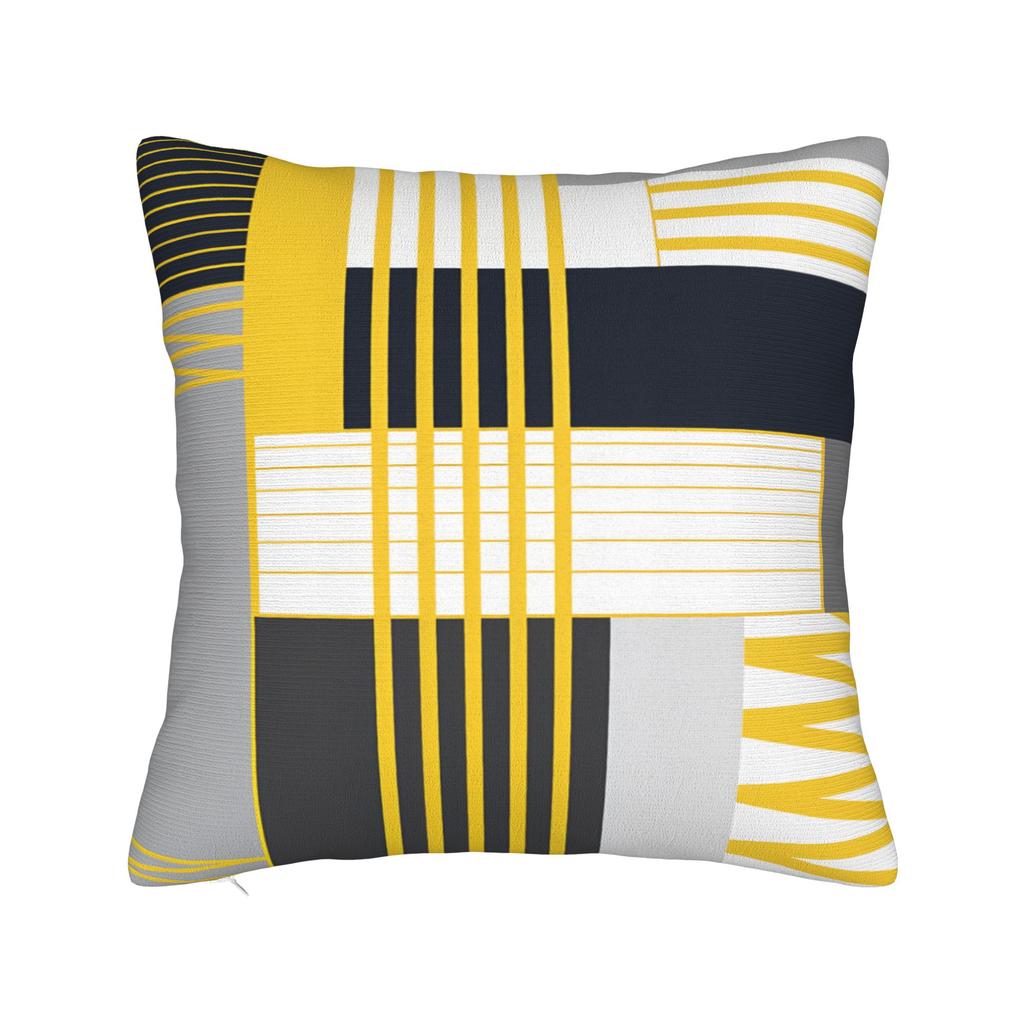 Yellow Grey Geometric Pillowcases  Kawaii Pillow Case For Living Room Bed Chair Comfy Pillow Cover