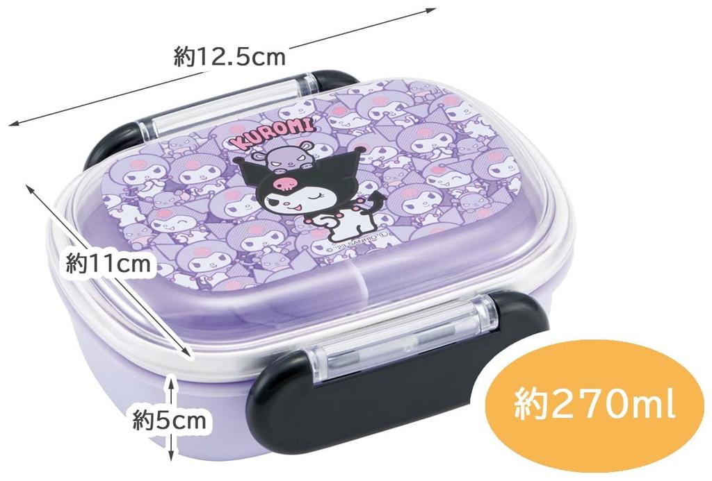 Skater Lunch Small Single Dome Softly Fills Made in Sanrio Kuromi Ushiro Shiro QAF1AG Kids' Box, Size, Tier, 270ml, Shape, Kids' Lunch, Antibacterial,