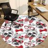 1 шт. Коврик для стула с узором йорка для офиса, для помещений, нескользящий, моющийся, из полиэфирного волокна, коврик для офиса, можно стирать в машине