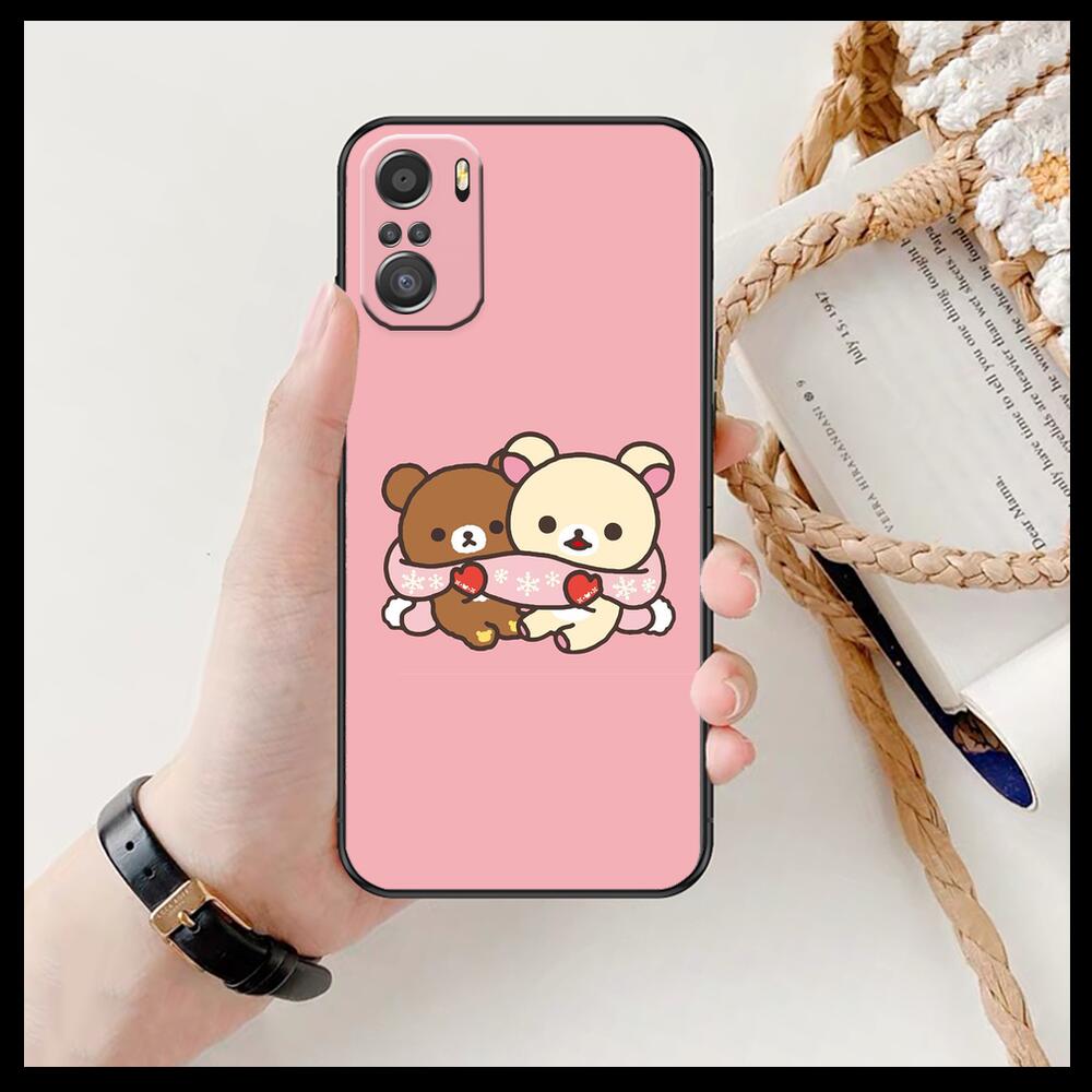 TOPLBPCS Cute Rilakkuma Phone Case For Xiaomi Redmi 11 Lite Pro Ultra 10 9 8 MIX 4 FOLD 10T Black Cover Silicone Back Prett
