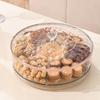 Круглая тарелка для сухофруктов Прозрачная разделенная конфетница Десертное блюдо Креативная фруктовая тарелка Гостиная