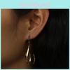 Fashionable Metal Hoop Earrings For Women With Geometric Pattern In Gold Electroplated Jewelry