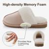 Fashion Shevalues Winter Plush Lining Women's Memory Foam Slippers Fuzzy Indoor Cotton Slides Anti-slip Furry Outdoor Women's Slippers