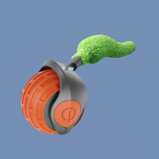 Интерактивная игрушка-мяч для кошек, перезаряжаемая через USB, катящаяся игрушка-мяч с двухскоростной регулировкой, автоматическая движущаяся игрушка для кошек с хвостом для домашних кошек