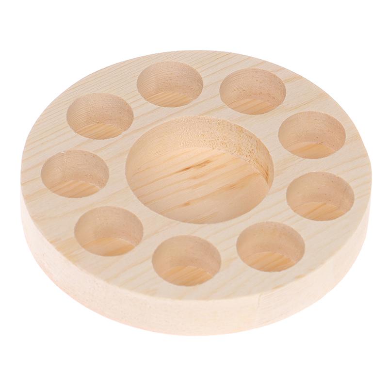 Круглая деревянная стойка для эфирных масел, держатель, органайзер, полка, 10 слотов