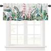 Весенняя Цветочная Занавеска-Ламбрекен Листья Цветы Оконный Ламбрекен Короткая Кухонная Занавеска-Ламбрекен с Карманчиком для Штанги для Ванной Комнаты Столовой