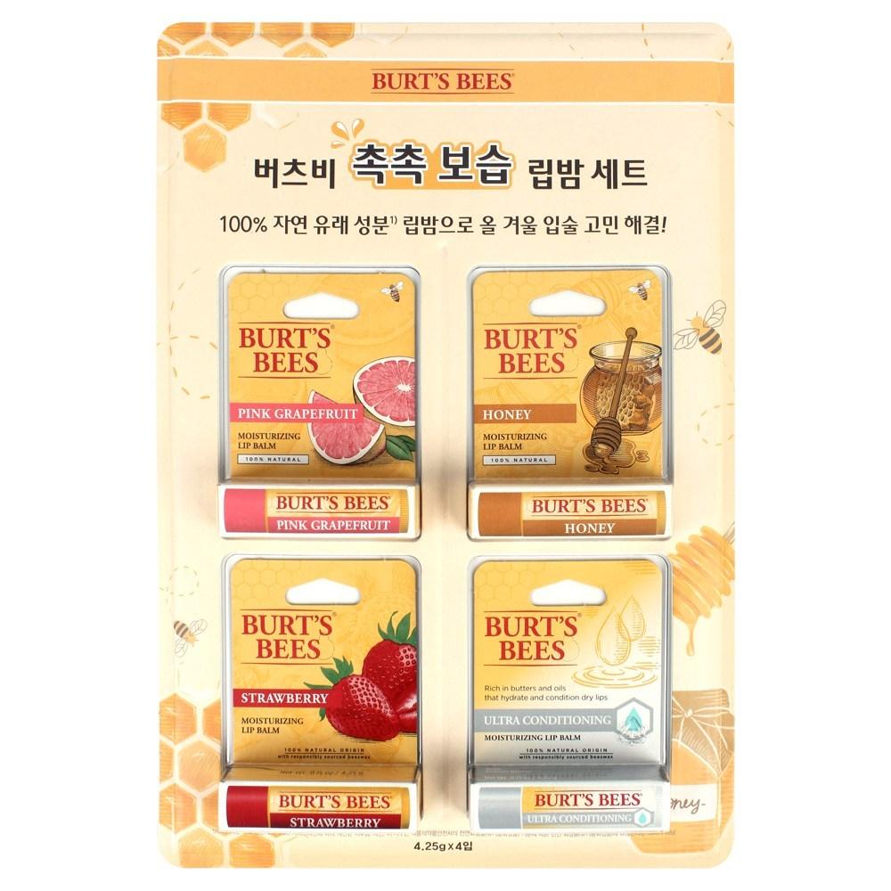 Burt's Bees Moisturizing Lip Balm Set, 4 Pieces