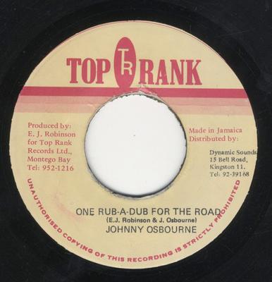 7-дюймовая пластинка JOHNNY OSBOURNE - One Rub-Dub For The Road НИКАКОЙ Top Rank Ямайский регги, ска и даб Б/У