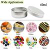 Wopanxye 10 Pack 2oz Silver Aluminum Tin Cosmetic Cream Eyeshadow Ointment Lip Gloss Tea Candle Refillable Container Jars for Paint Aluminum Tin