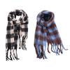 Fluffy Men's Striped Plaid Scarf Korean Checkered Scarf High Quality Winter Cashmere Scarf  Gifts