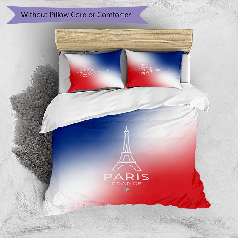 France Football Printed Bedding 3 Piece Set Cozy Breathable Bed Cover Set as Housewarming Holiday Gift