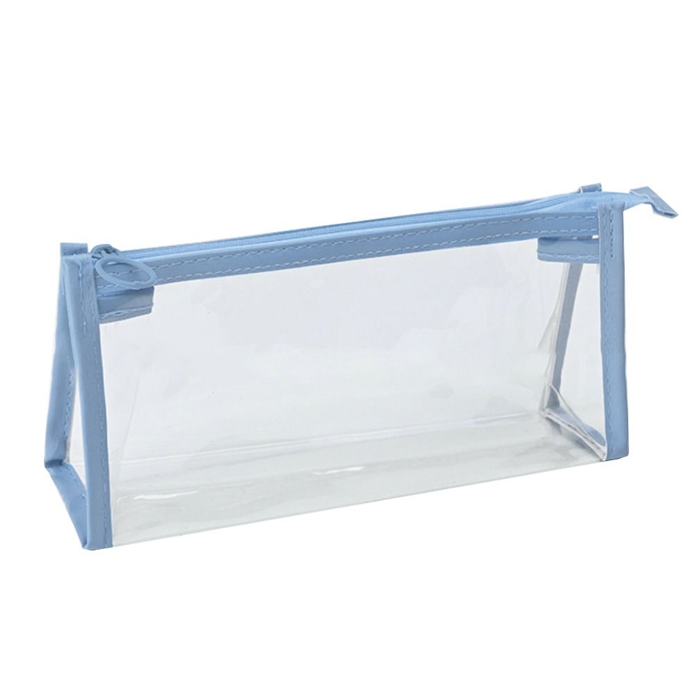 With Zipper Pencil Bag PVC Storage Bag Office School Supplies Triangular Pencil Case Student