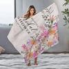 Floral Print Fleece Blanket - Soft Warm Throw Blanket for Women Girls Sofa Bed Decoration Gift